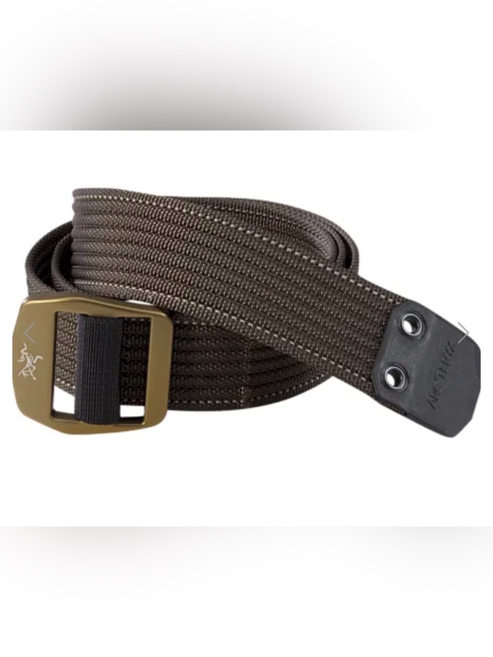 Arc'teryx Men's Dark Brown Webbing Belt with Metal Buckle